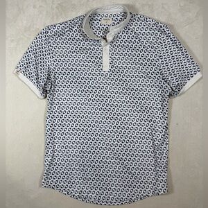 Mantra Medium Athletic Fit Golf Mock Collar All Over Print Dolphin Slim Shirt